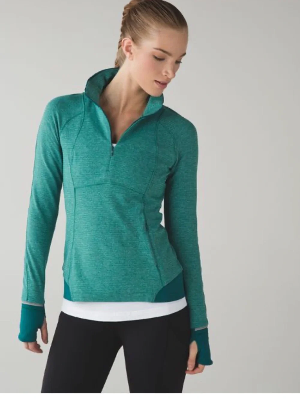 lululemon athletica runderfulTeal Half-Zip Pullover